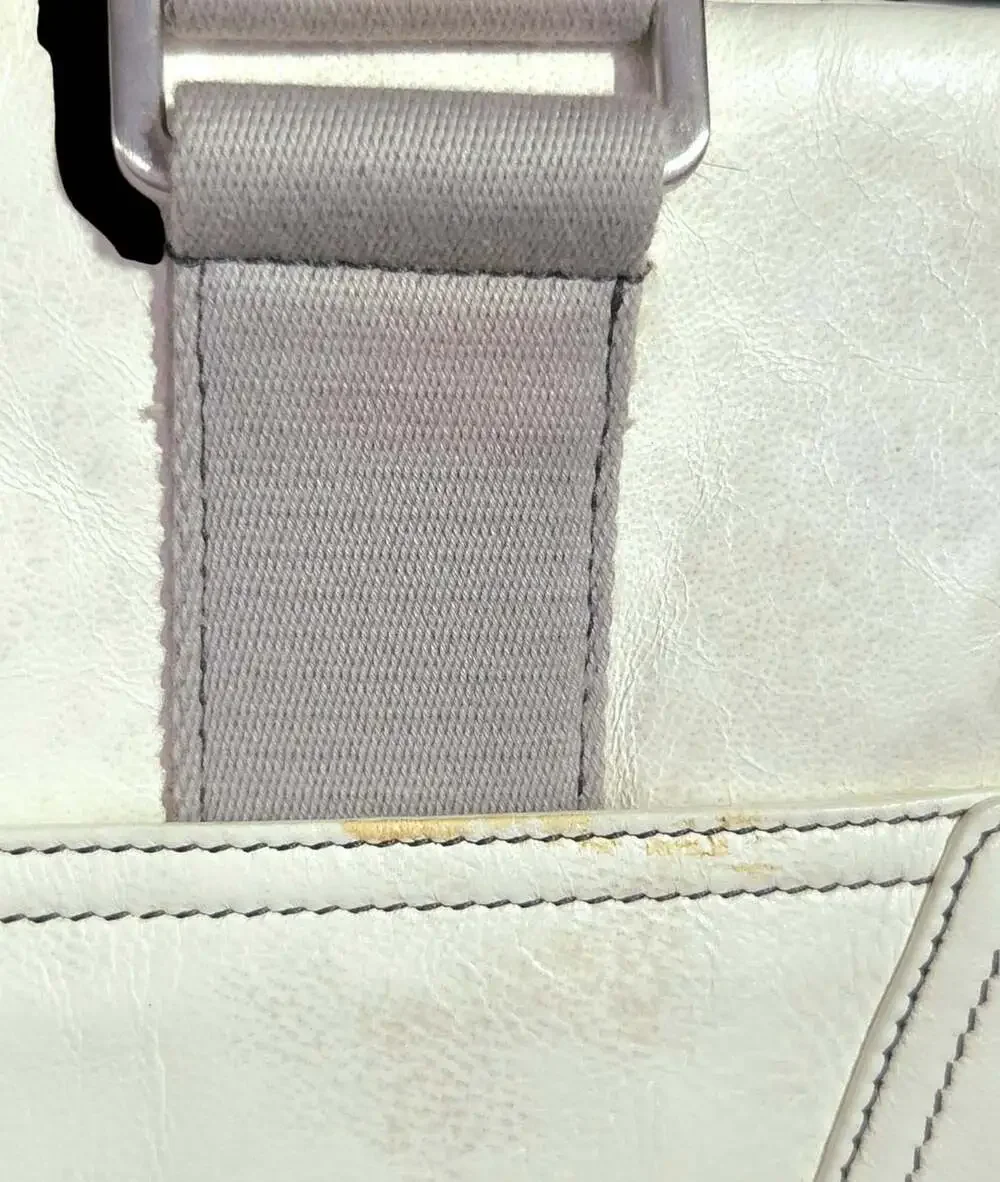 Rick Owens Leather Tote Shoulder Bag Unisex Off White Distressed $1850